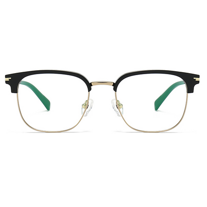 Luxe Browline Semi-Rimless Eyeglasses