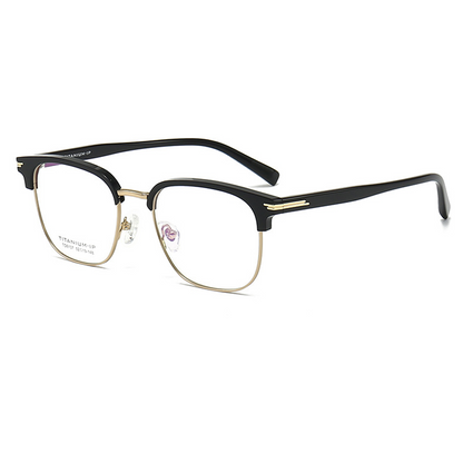 Luxe Browline Semi-Rimless Eyeglasses