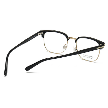 Luxe Browline Semi-Rimless Eyeglasses