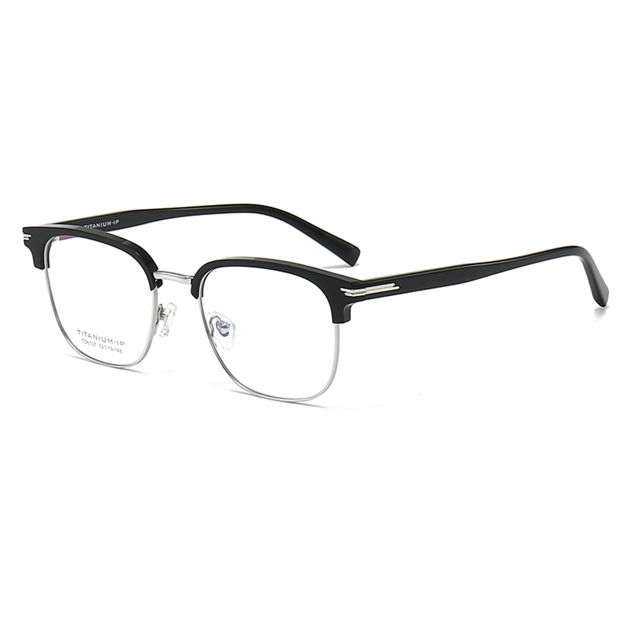 Luxe Browline Semi-Rimless Eyeglasses