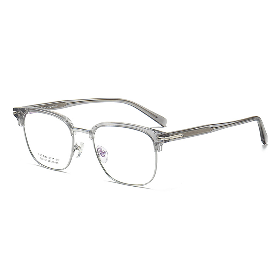 Luxe Browline Semi-Rimless Eyeglasses