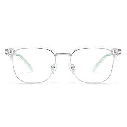 Luxe Browline Semi-Rimless Eyeglasses