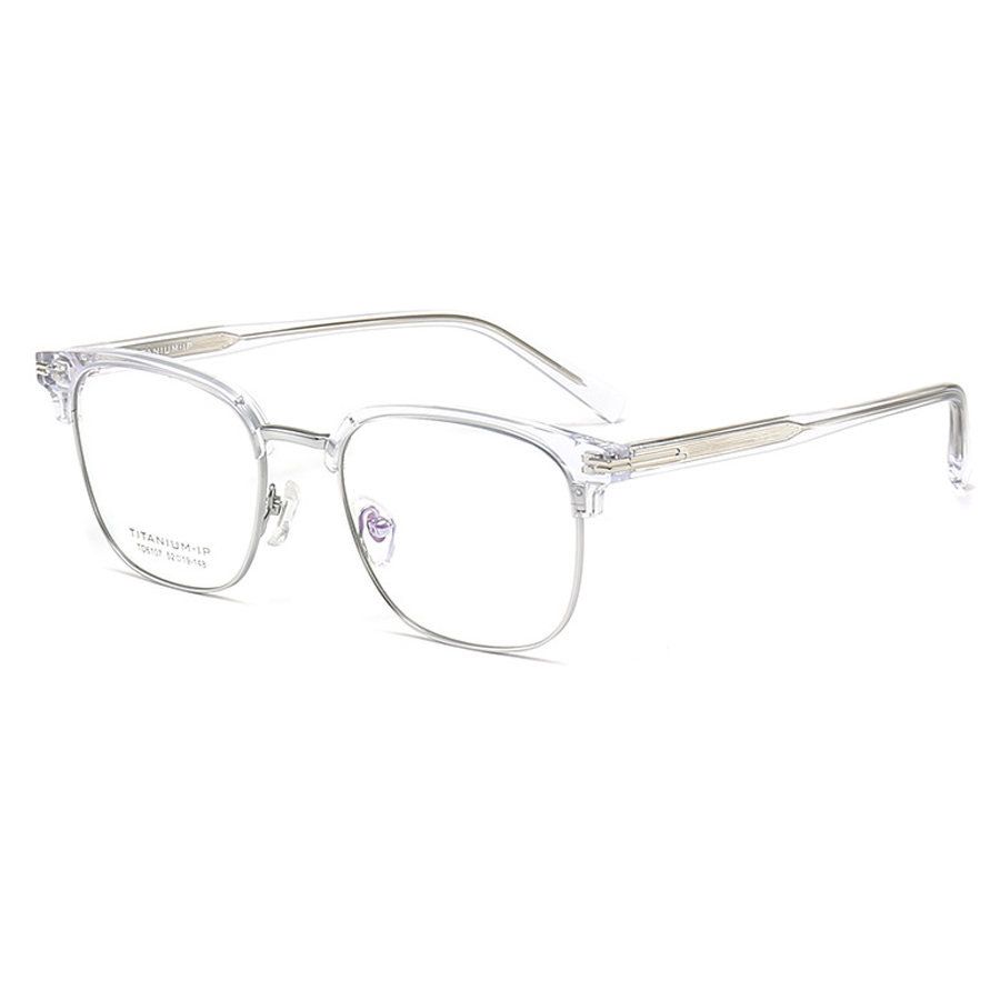 Luxe Browline Semi-Rimless Eyeglasses