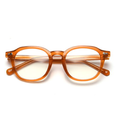 Contrast Round Full-Rim Eyeglasses