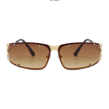 Large Rectangle Rimless Sunglasses