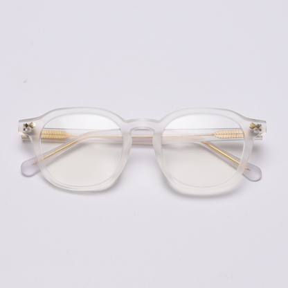 Contrast Round Full-Rim Eyeglasses