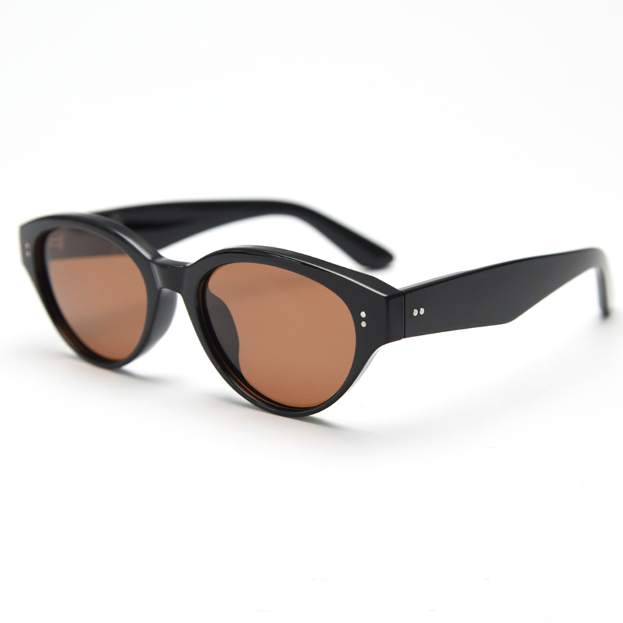 Teak Oval Full-Rim Polarized Sunglasses