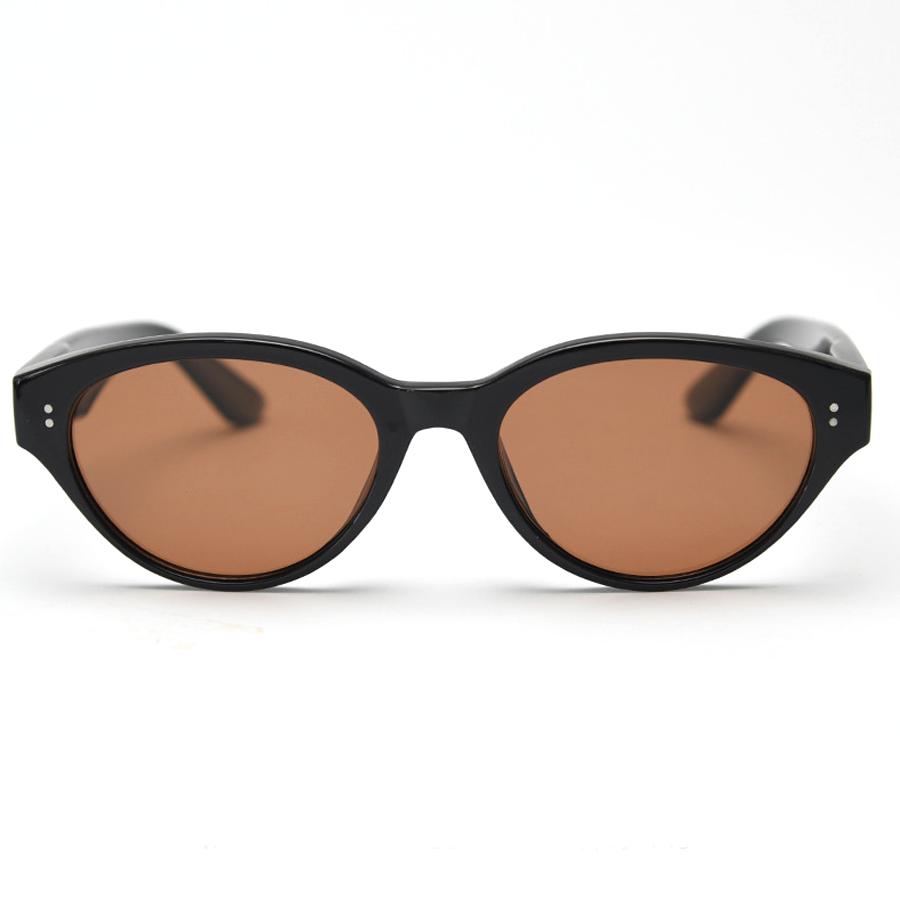 Teak Oval Full-Rim Polarized Sunglasses