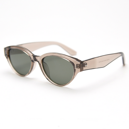 Teak Oval Full-Rim Polarized Sunglasses