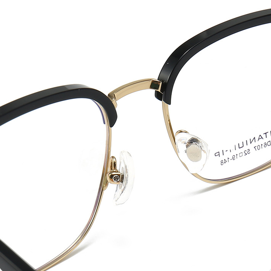 Luxe Browline Semi-Rimless Eyeglasses