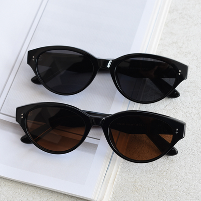 Teak Oval Full-Rim Polarized Sunglasses