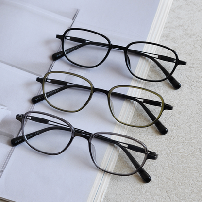 Retro Rectangle Full-Rim Eyeglasses